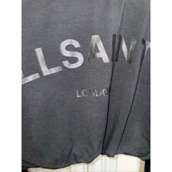 AllSaints London Women's Bubble Hem Oversized Biggy Aster Sweatshirt Black Large - Picture 5 of 8